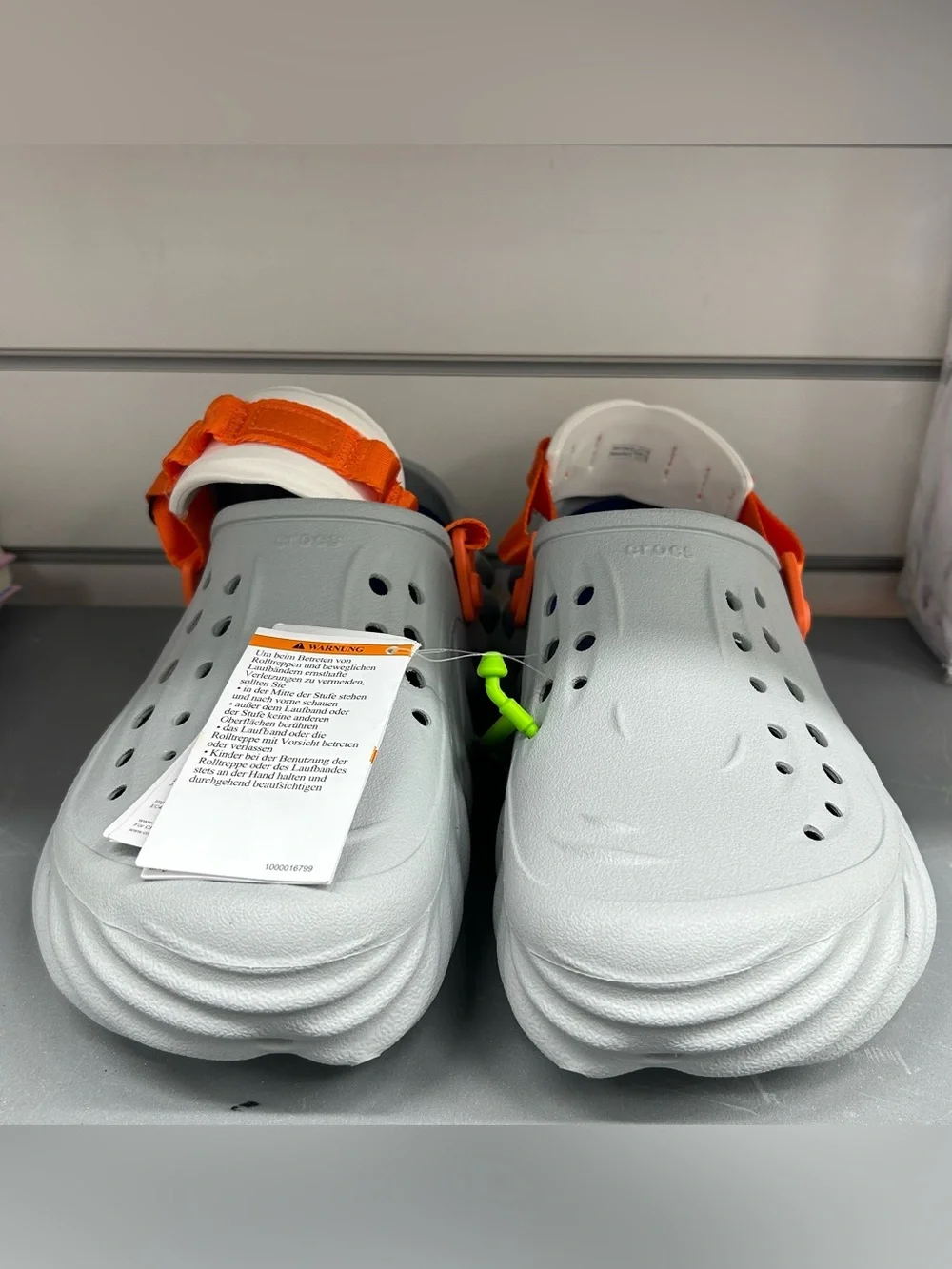Crocs Men’s Echo Clog Mirage Gray Orange Brand New 207937-1NM Sz 12 US