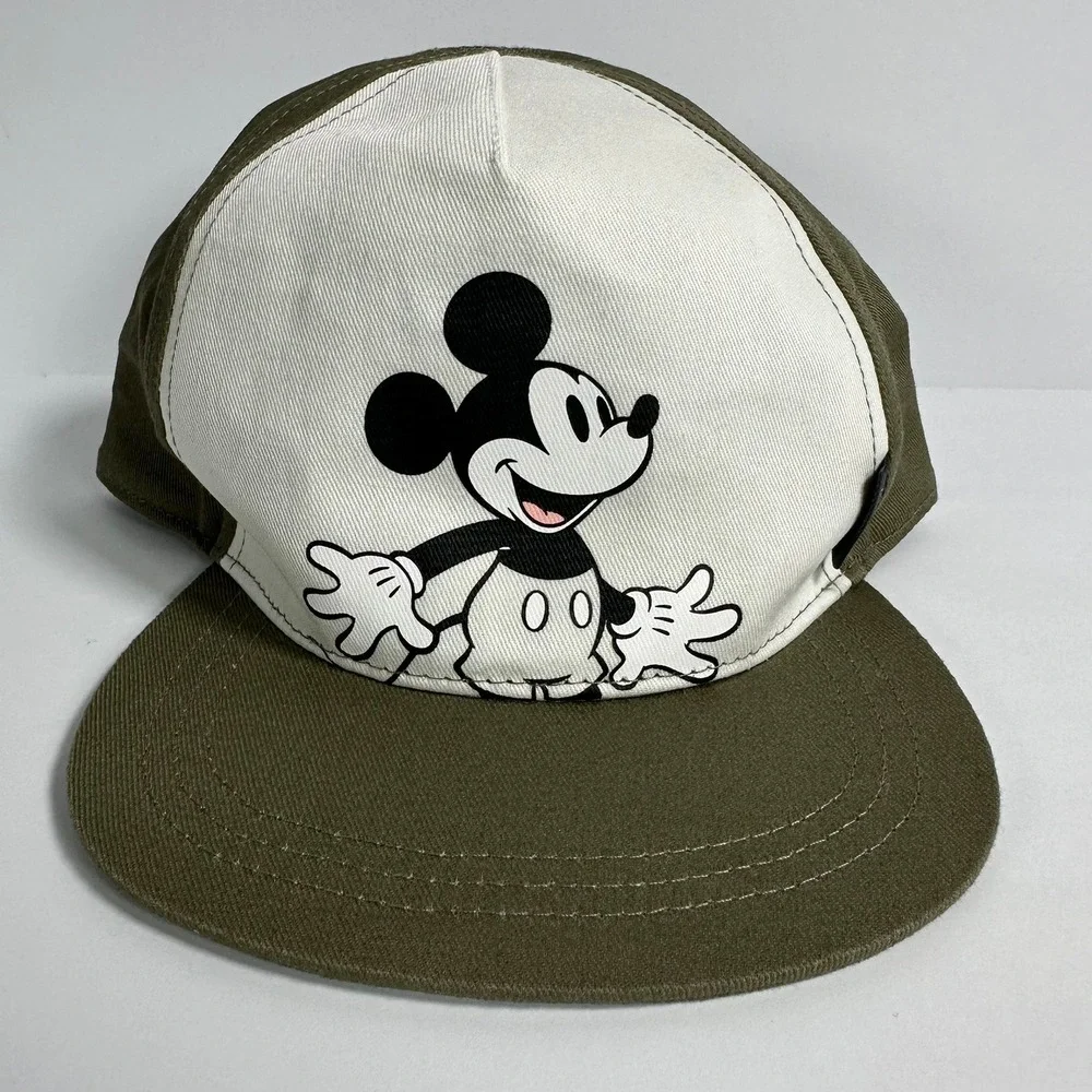 Disney Mickey Mouse H M Kids Baseball Cap Hat Green White Size 2 4T‎