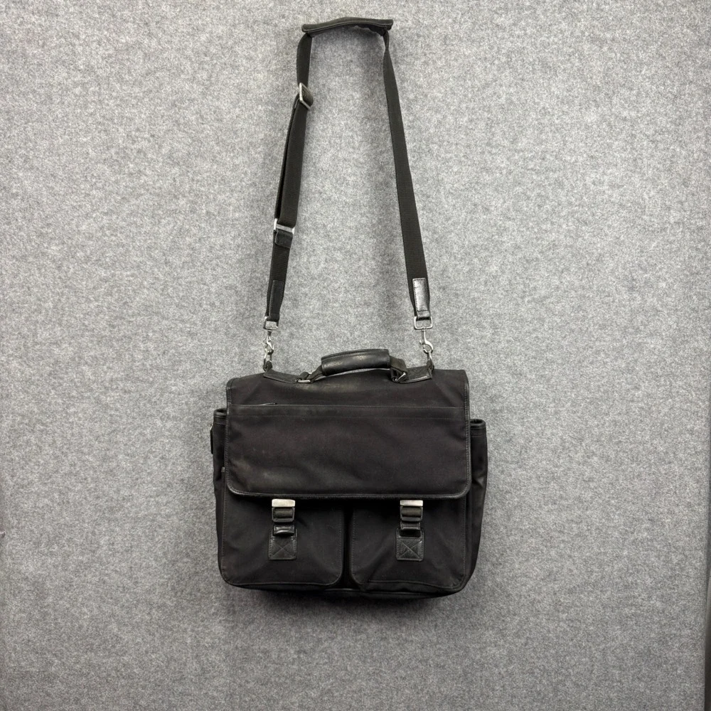 Coach Black Nylon Leather Messenger Bag Briefcase Laptop Bag 6410 Mens‎ Womens