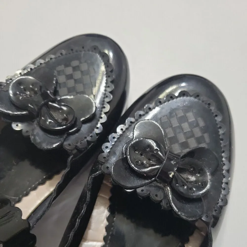 Ameta Shoes Girl 4 Black Hook Loop Flat Mary Jane Strap Top Comfort Stretch Flat