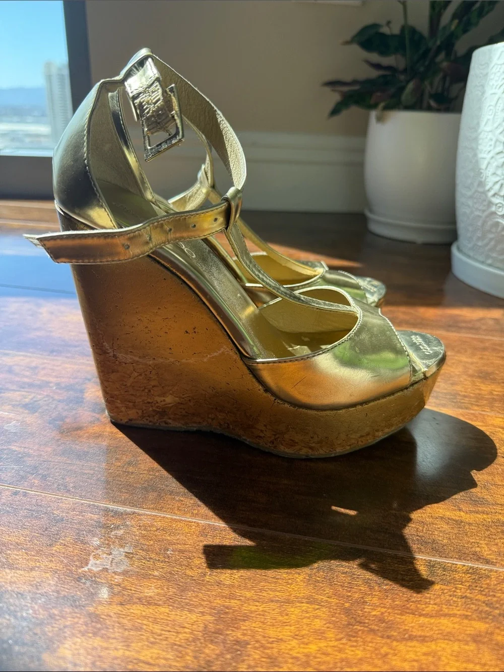 Jimmy Choo metallic gold