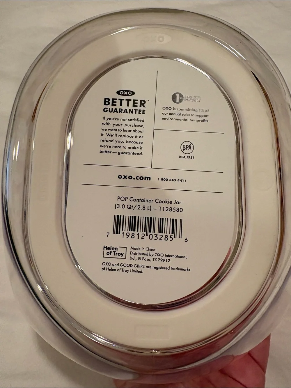 Oxo clear plastic