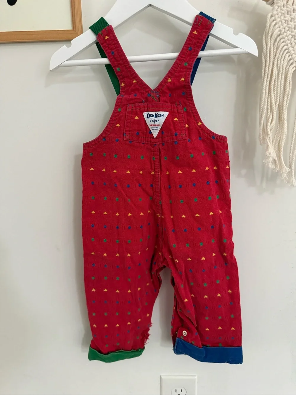 Vintage Oshkosh - suspender/overall geo pants - 18m