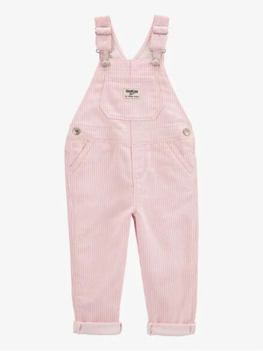 OshKosh B'gosh Light Pink Striped Baby Overalls Sz 6 mos