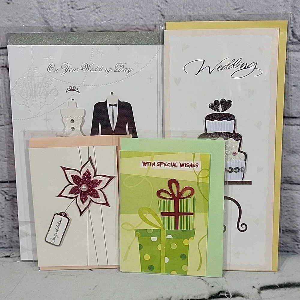 New Greeting Cards‎ Wedding Congratulations Lot Of 4 Cash Holder Minis Envelopes