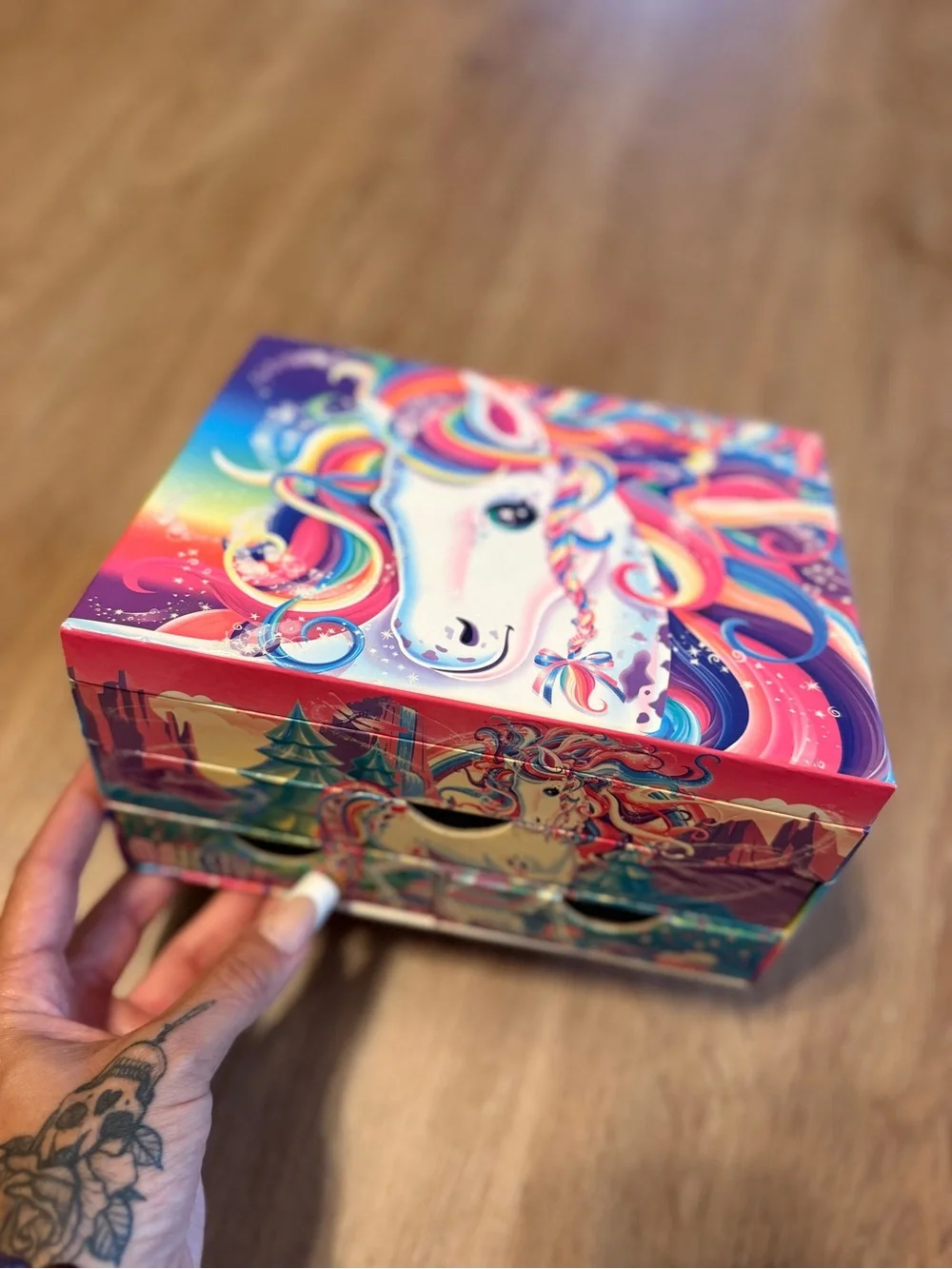 Lisa Frank Vintage Y2K Rainbow Unicorn Jewelry Organizing Cosmetic Box