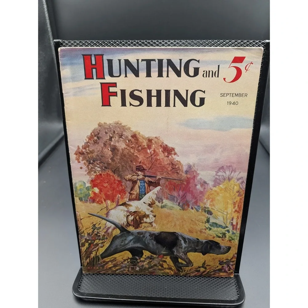 Vintage Hunting And Fishing September 1940 Hunting Dogs Cover Outdoorsman