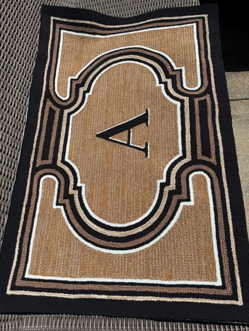 Frontgate Monogrammed 'A' Indoor/Outdoor Rug