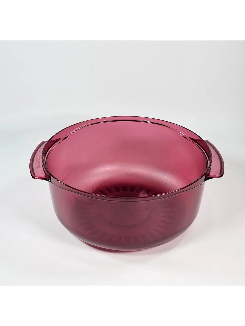 Tupperware Microwave Casserole Dish Cranberry Red Translucent Round Cooker 9in