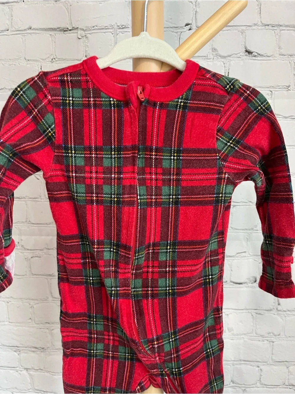 ⭐️⭐️PICK 5 / $20 Old Navy Baby Red Plaid One-Piece Footed Pajamas