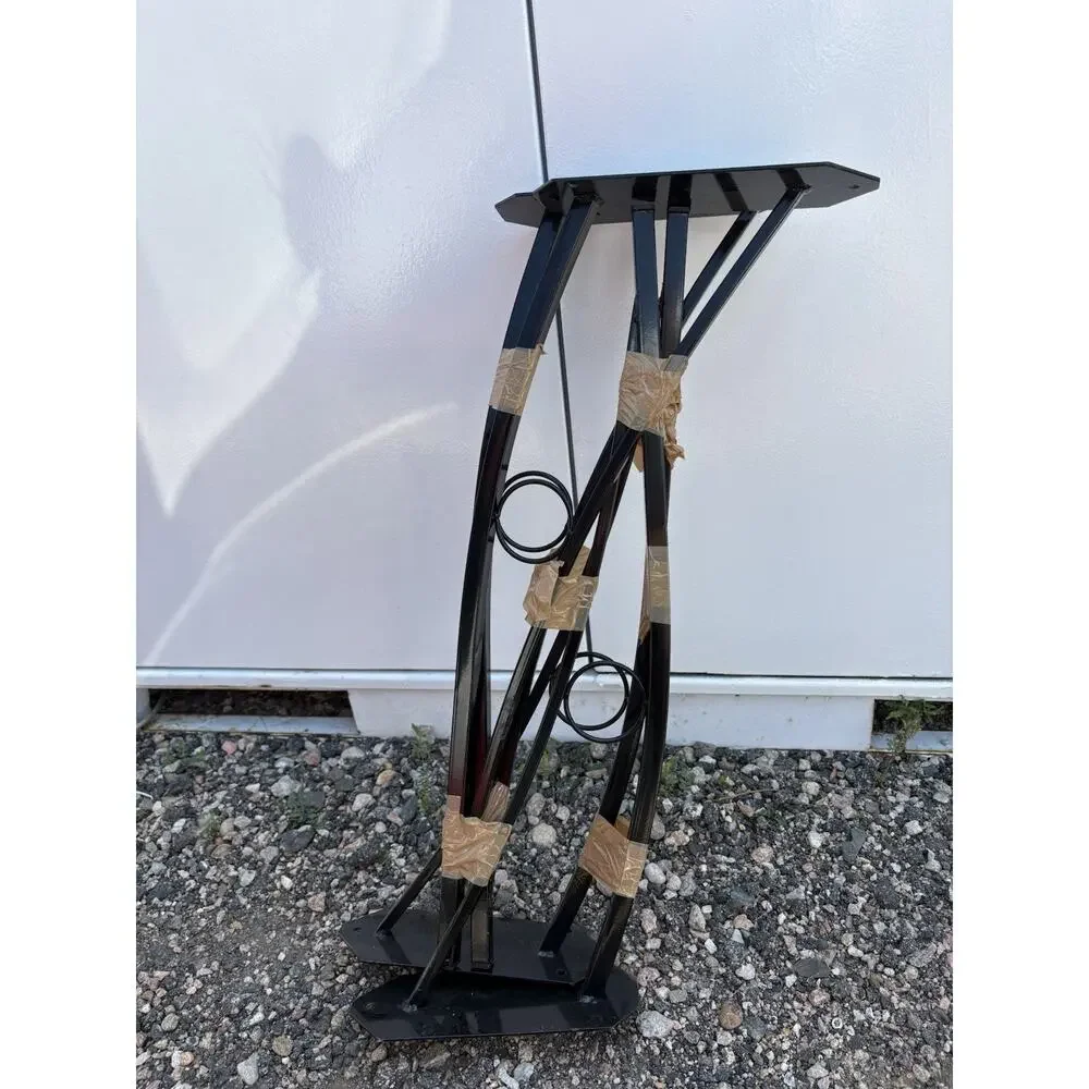 Black Metal Single Bird Cage, Wire with Arched Top & Front Door Latch, Large