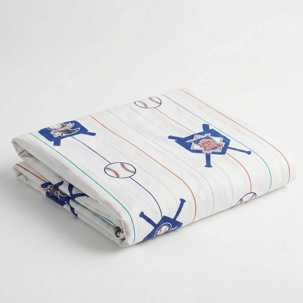 NWOT• Vintage 96 MLB Baseball Pinstripe Twin Flat Sheet Sportscore