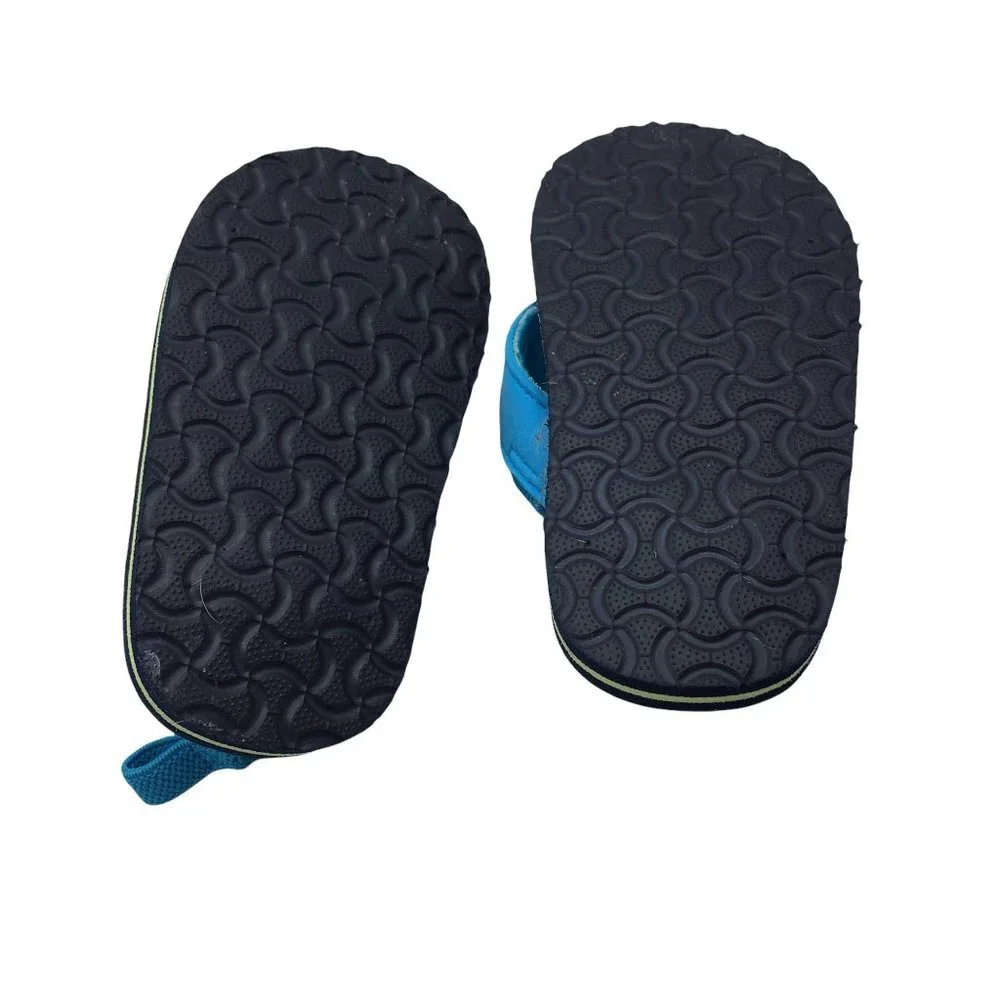 Carter's Baby Flip‎ Flops 6-9 Month Elastic Ankle Strap Sharks Blue Style #60485