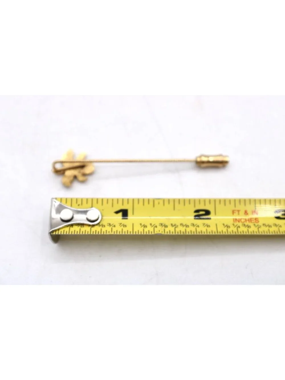 Vintage Gold Tone Lotus Flower Lapel Stick Pin Romantic MCM Hat, Scarf or Ties