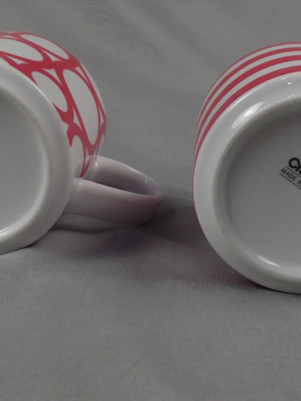 Crate & Barrel Red and White Mugs 4