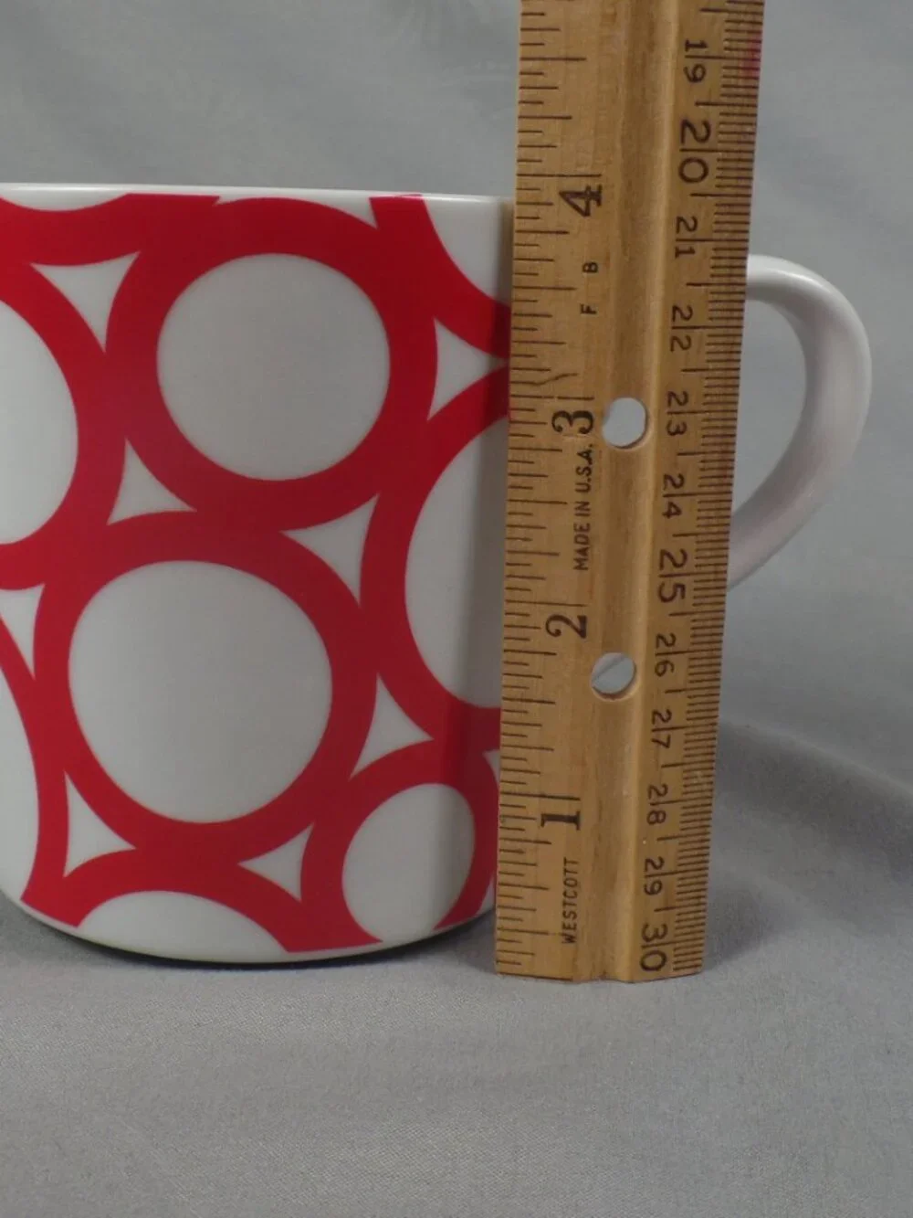 Crate & Barrel Red and White Mugs 4