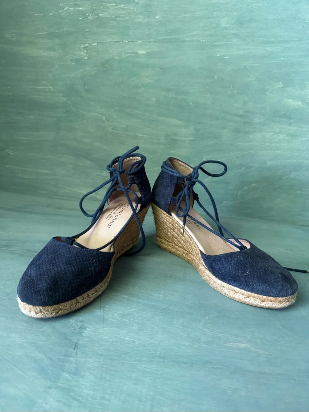 Eric Michael Suede Ballet Espadrille Wedges 41