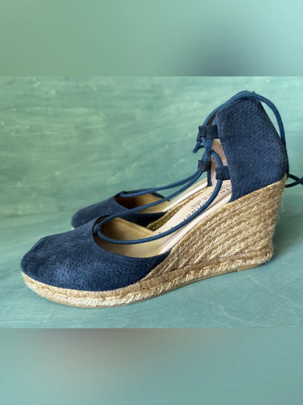 Eric Michael Suede Ballet Espadrille Wedges 41
