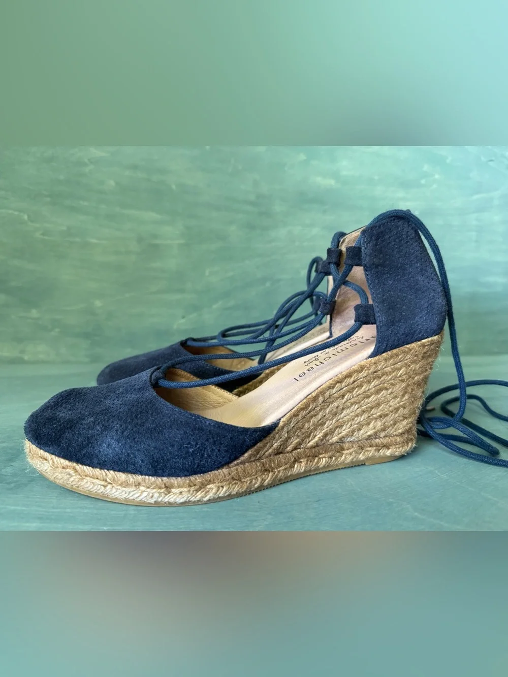 Eric Michael Suede Ballet Espadrille Wedges 41