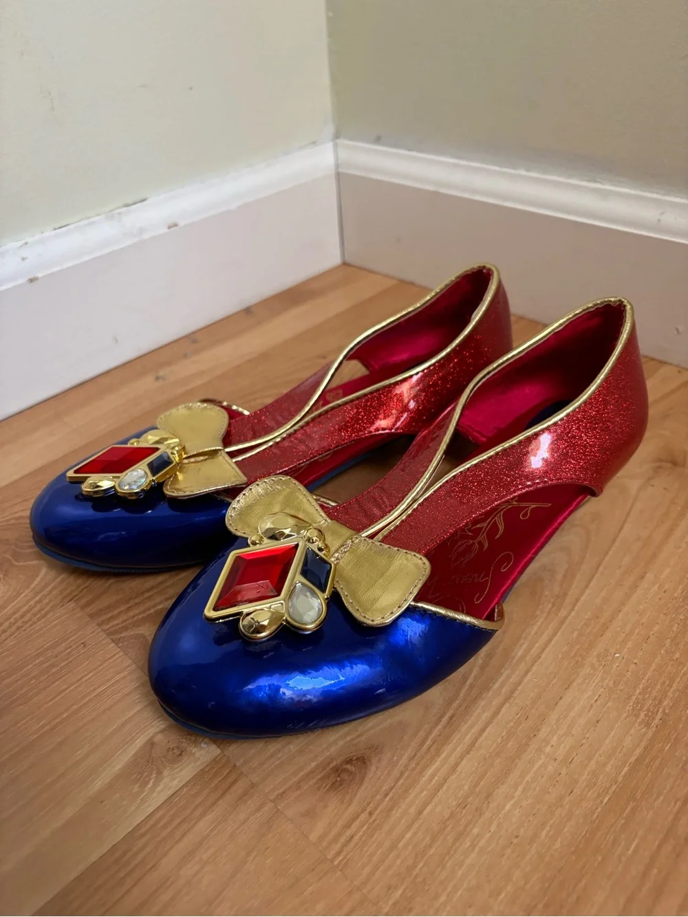 Disney Snow White Blue and Red Jewel-Embellished Flats