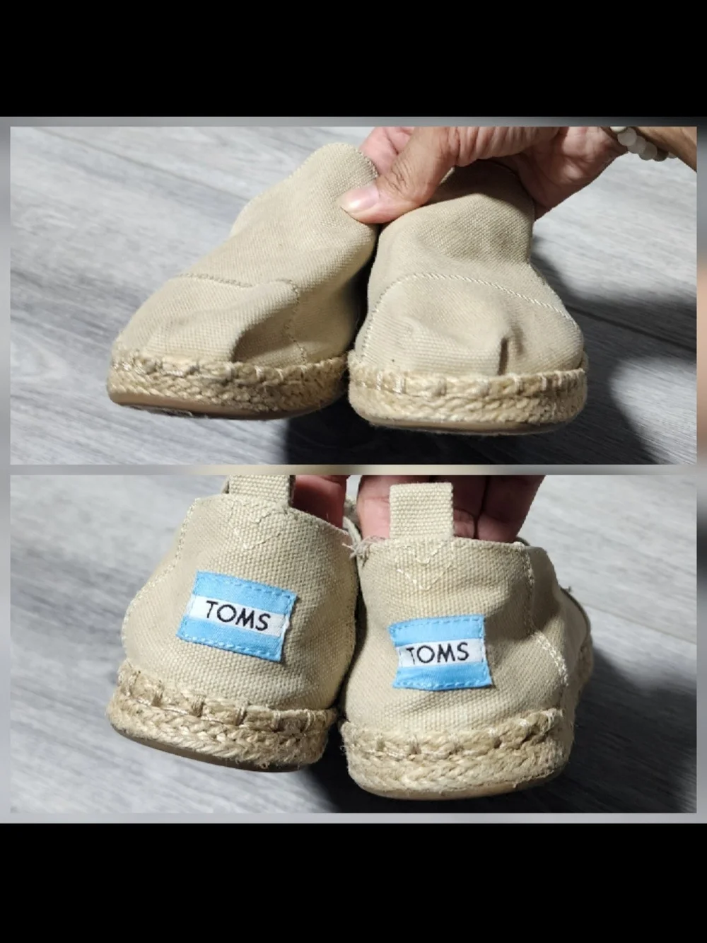 Toms Alpargata Rope Espadrilles Beige Slip On Flats Womens Size 6.5