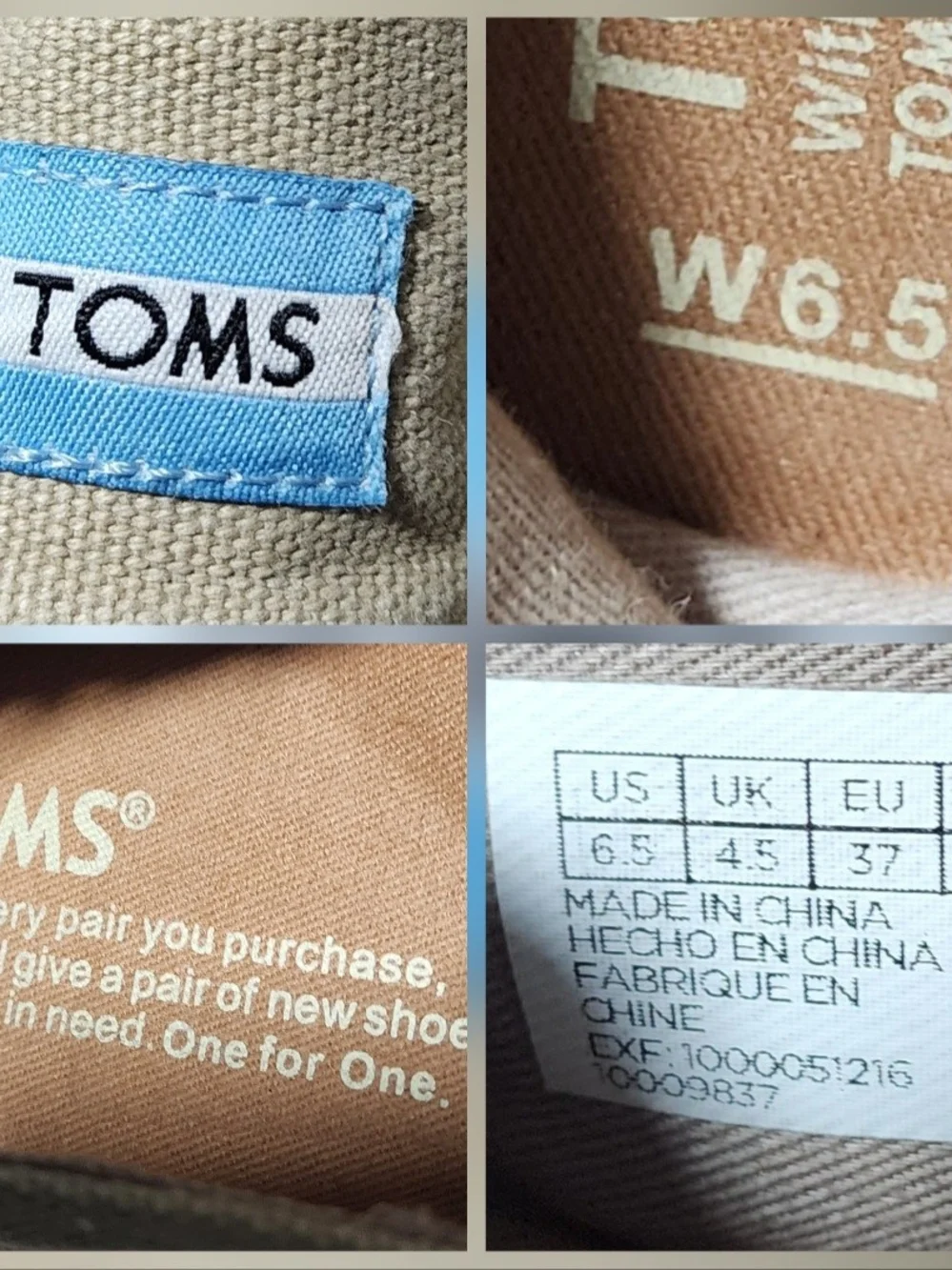 Toms Alpargata Rope Espadrilles Beige Slip On Flats Womens Size 6.5
