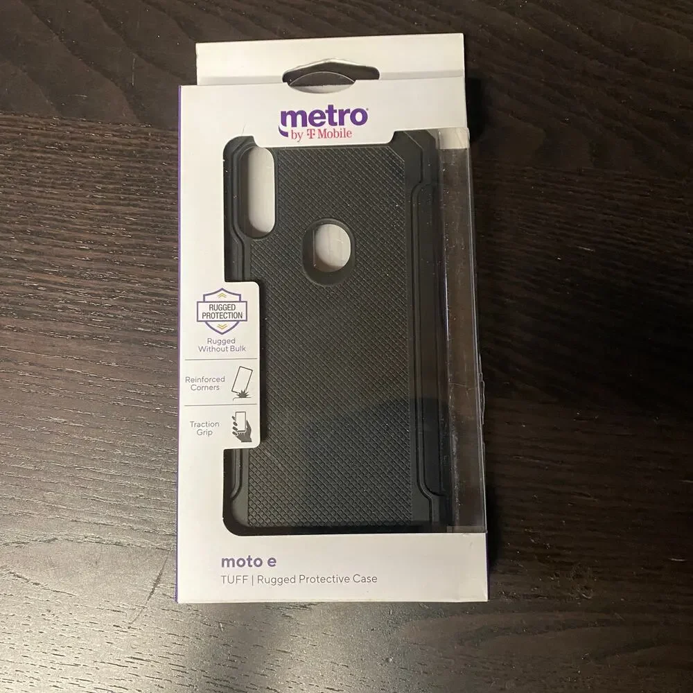 New MetroPCS Tuff Rugged Protective Cellphone Case For Motorola Moto E Black