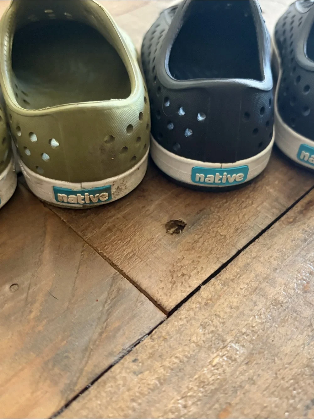 NATIVE brand - 2 pairs size 5 (toddler) in Olive Green and Black