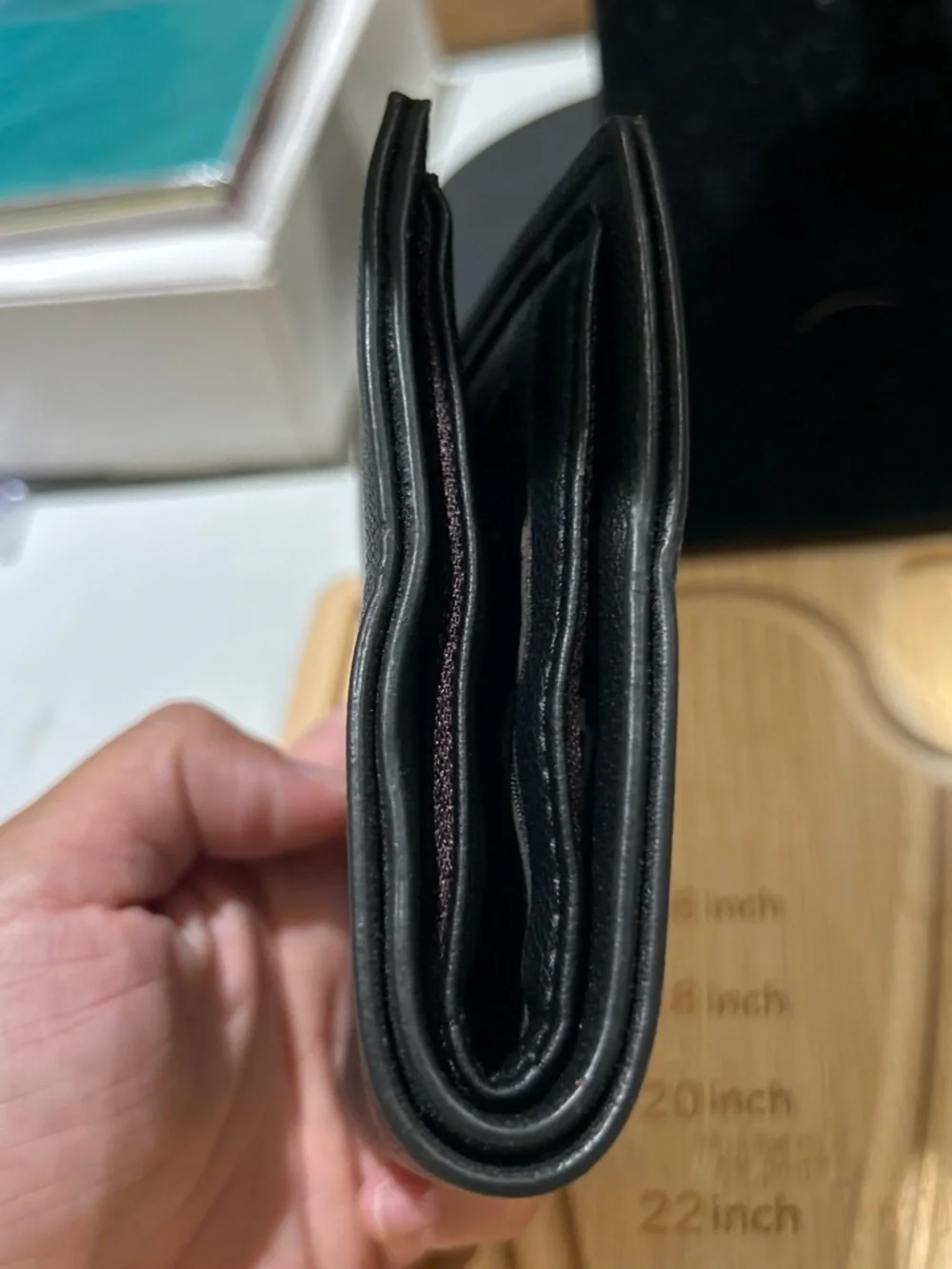 N/A black leather