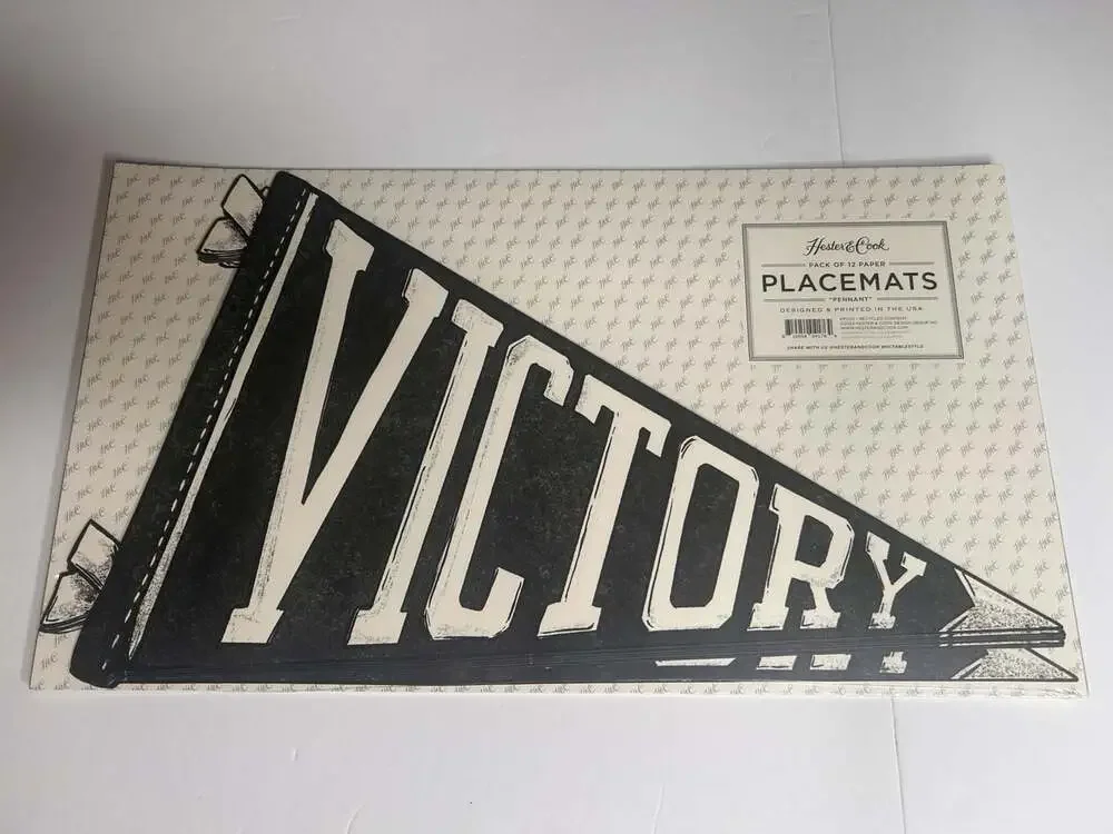 Hester & Cook Victory Pennant Paper Placemats Set Of 12