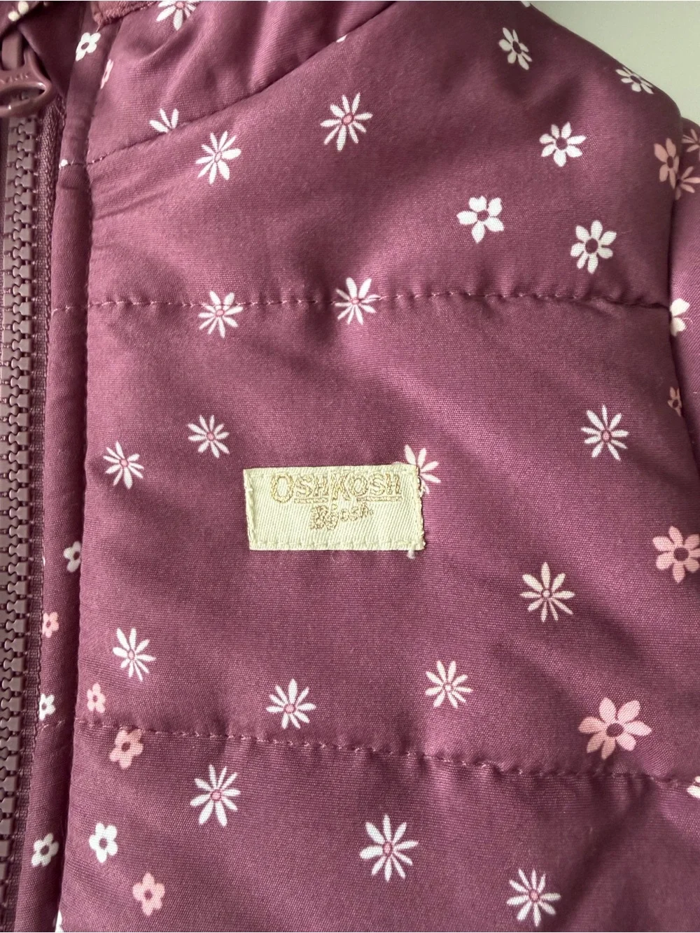 OshKosh B'gosh Plum Floral Hooded One-Piece