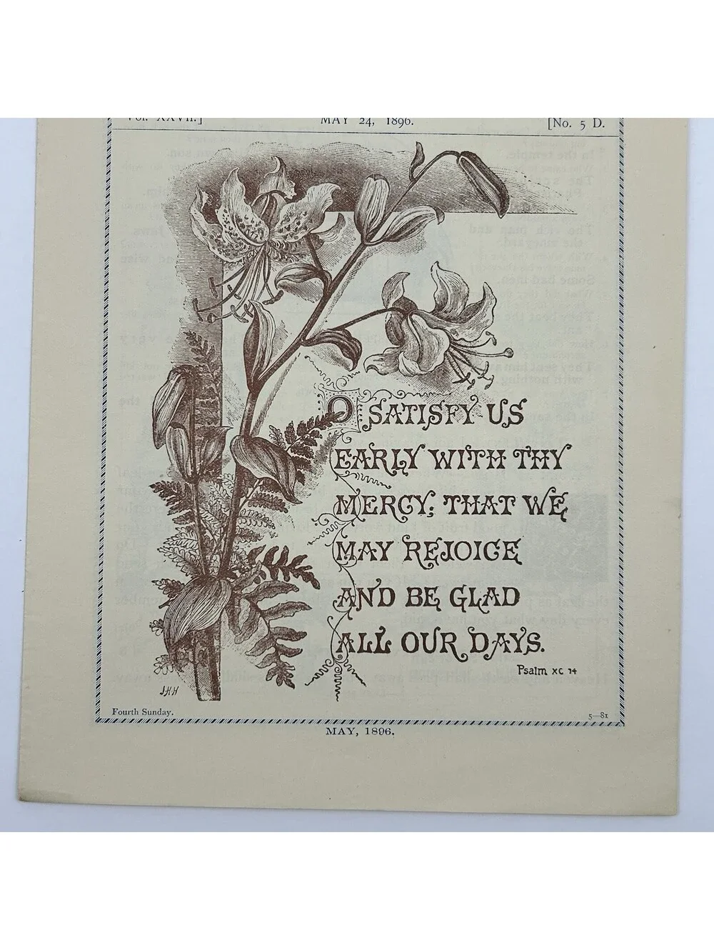 Antique 1896 Picture Lesson Paper Hunt Eaton Methodist Sunday School Art     C17