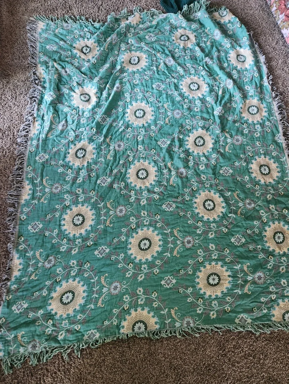 Cotton Reversible Throw Blanket