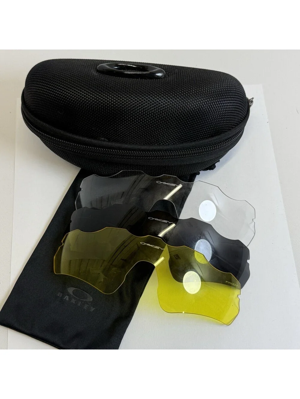 Lot of 3 OAKLEY Genuine Replacement Lenses Sunglasses WITH Case Logo Yellow