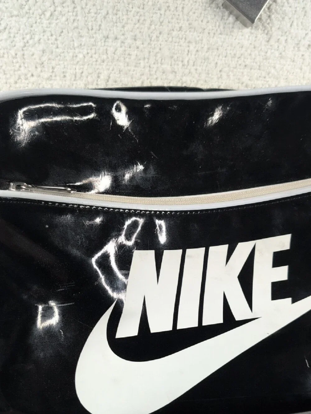 16x5 Nike Black and White Duffel  Gym Bag with Bold Swoosh