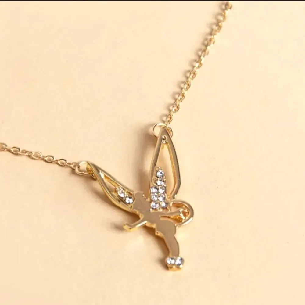 Classic Trendy cartoon rose gold plated angel pendant necklace