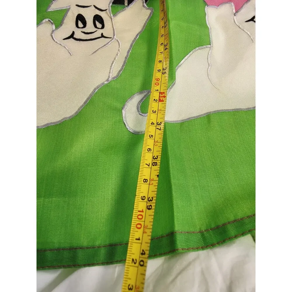 Vtg Halloween Garden Yard Flag Ghosts Night Moon Phantom Spirit Y2k 90's Banner