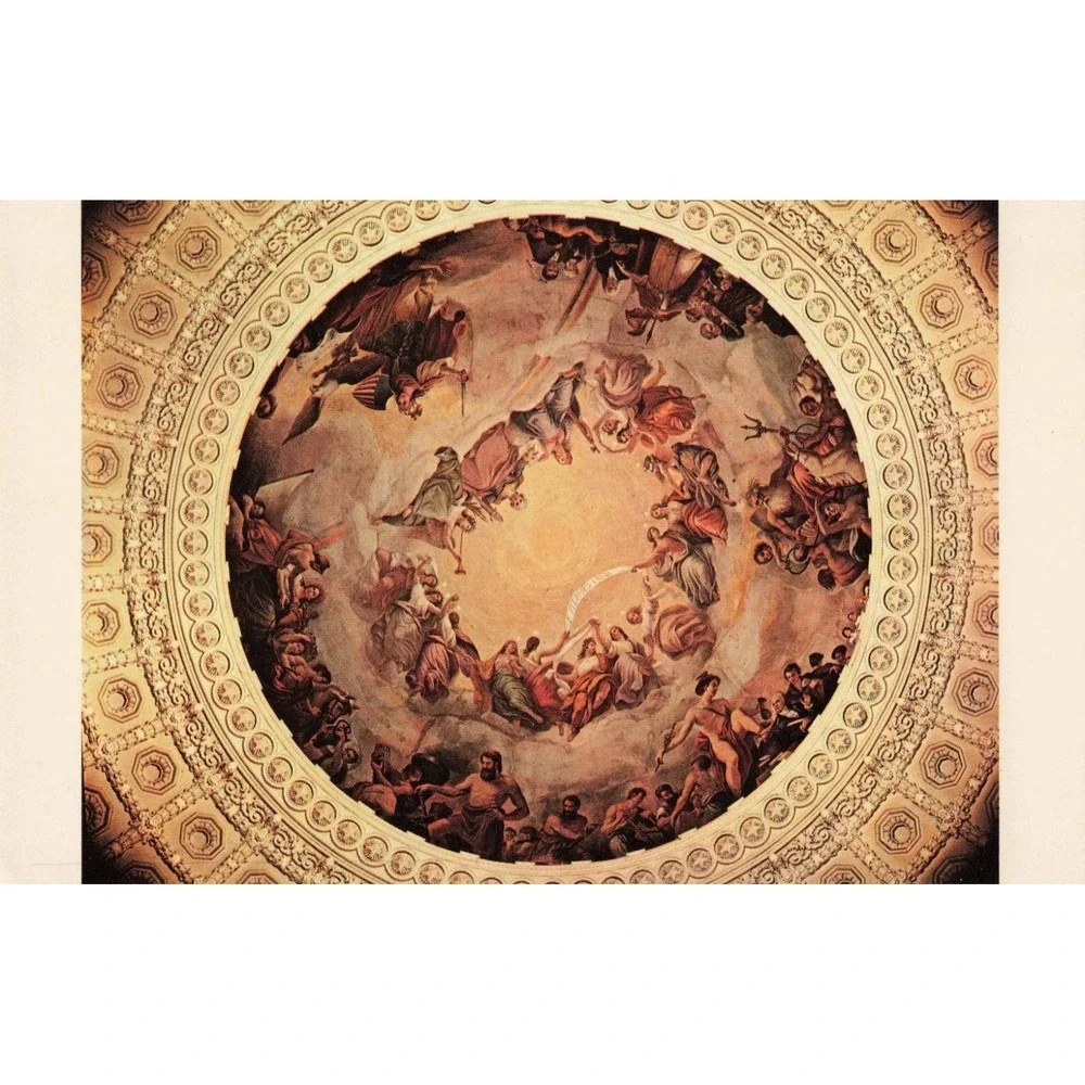 Vintage Postcard Apotheosis of Washington US Capitol Dome Fresco Brumidi D.C.