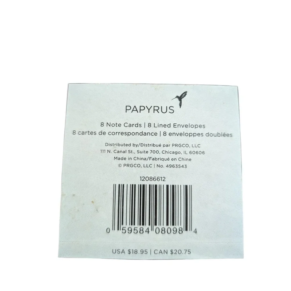 Owl Bundle Papyrus Note Cards 8 Ct + Signed Owl‎ Studio Pottery Vase Smoke Fired