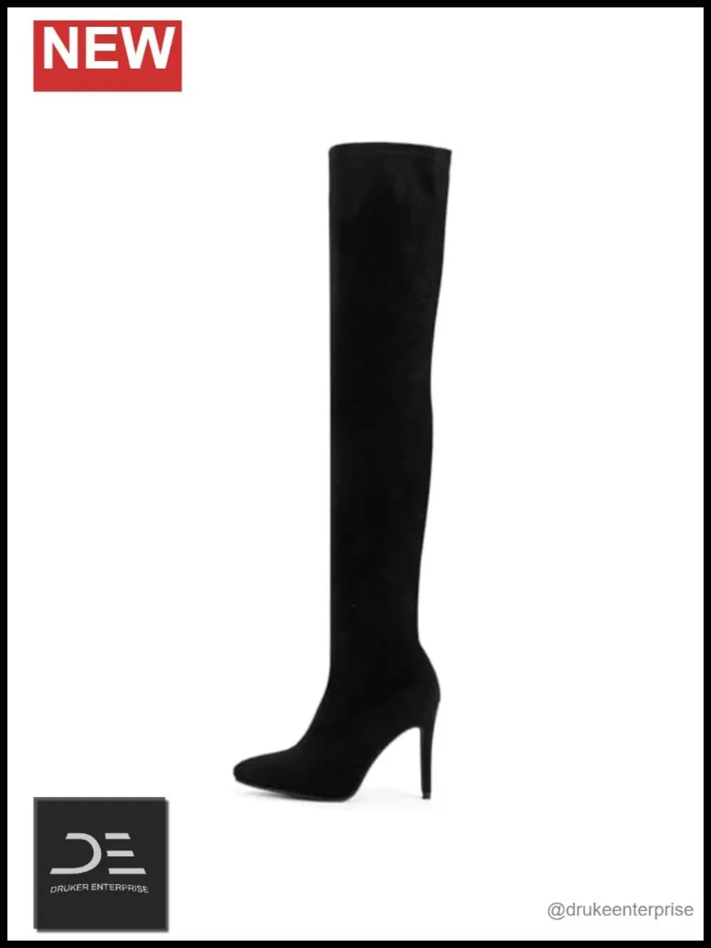 Thigh High Boots Women's Over The Knee Pointed Toe Suede PU Stiletto Heel