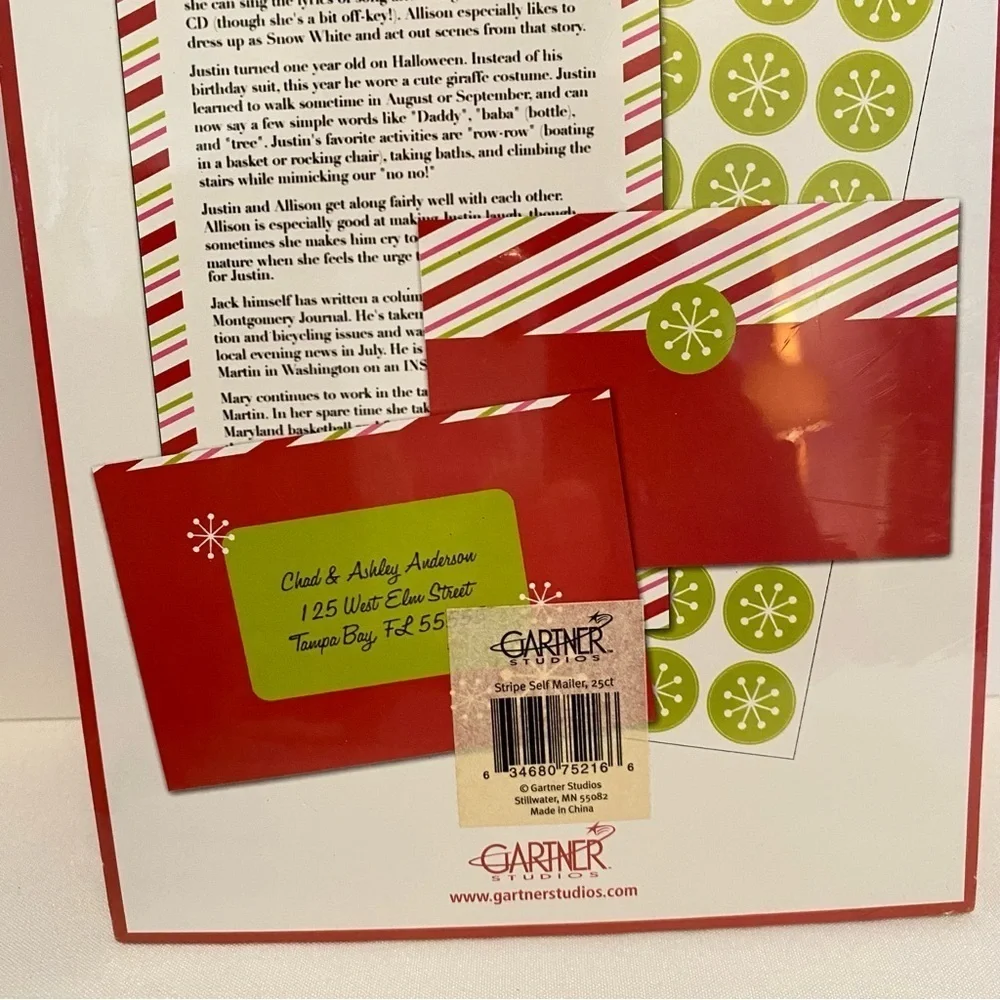 Christmas Two Sided Printable Self Mailers 50 Pieces & Party Planning Notebook