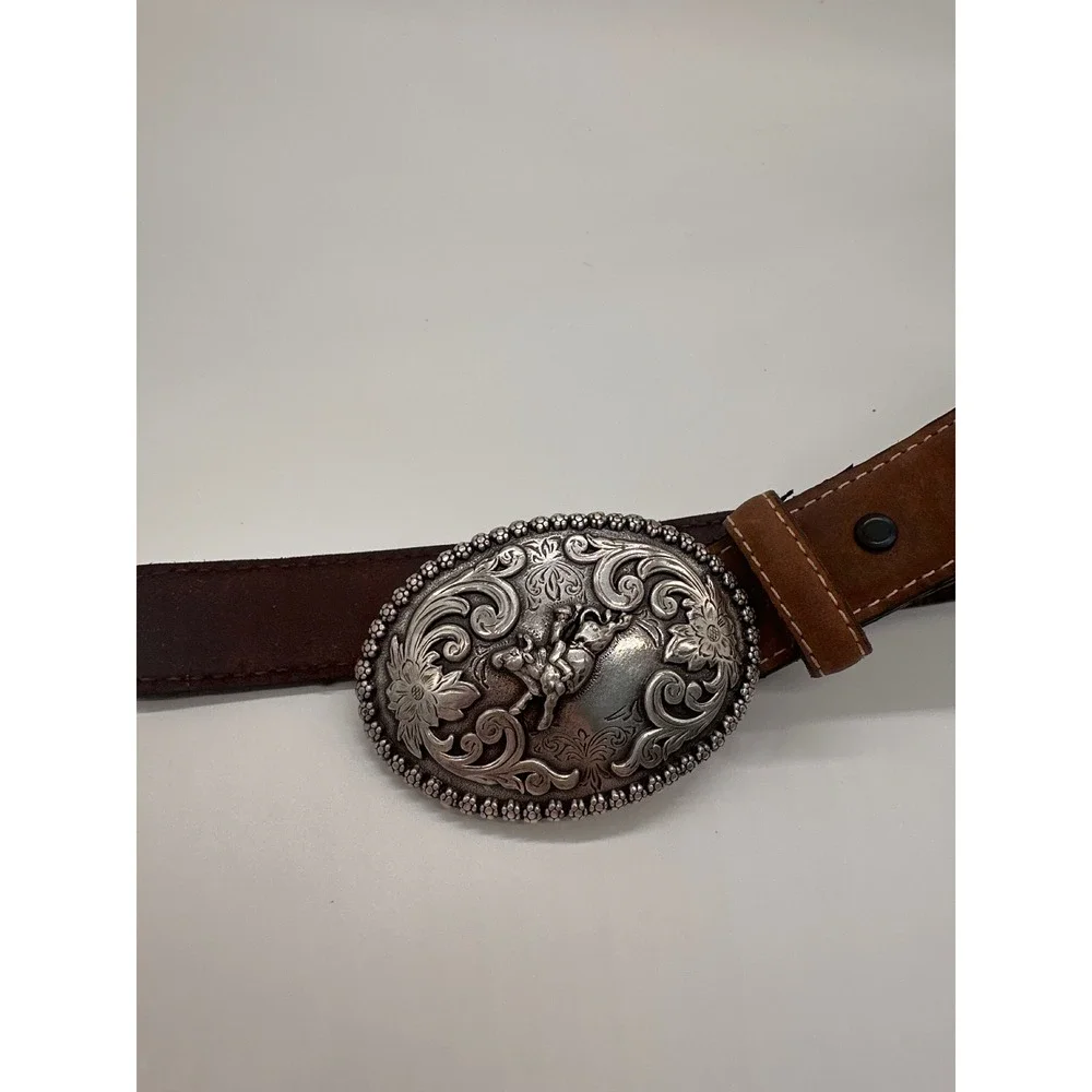 Nocona Belt Co. Western Cowboy Rodeo Buckle Genuine‎ Leather Kids Size 22