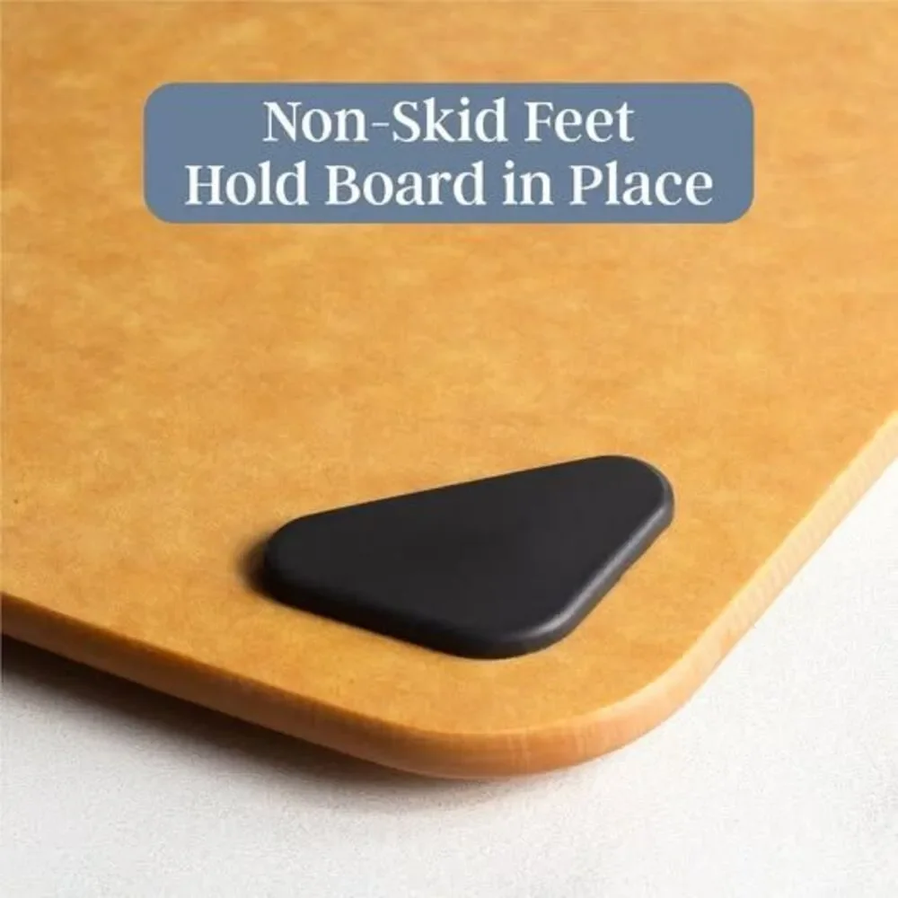 Vellum Wood Fiber Cutting Board with Non-Slip Silicone Feet; Dishwasher Safe Cut