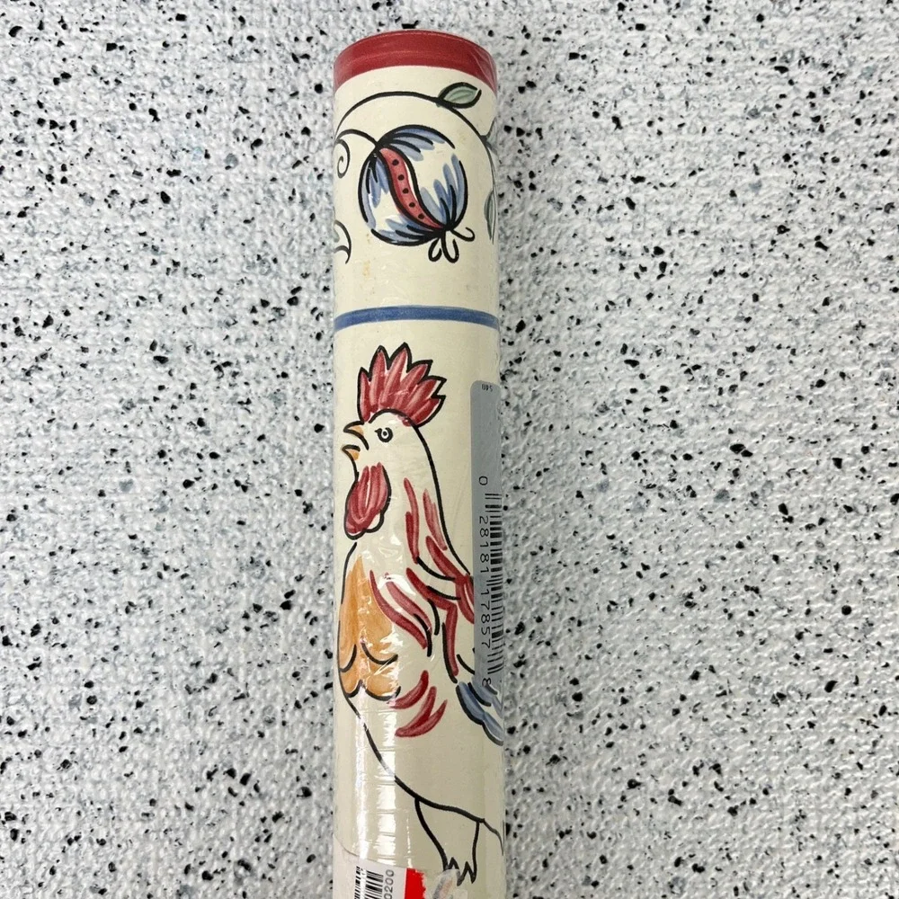 Vtg Sunworthy Rooster Wallpaper Border Chicken Country Kitchen Farmhouse 5 yards