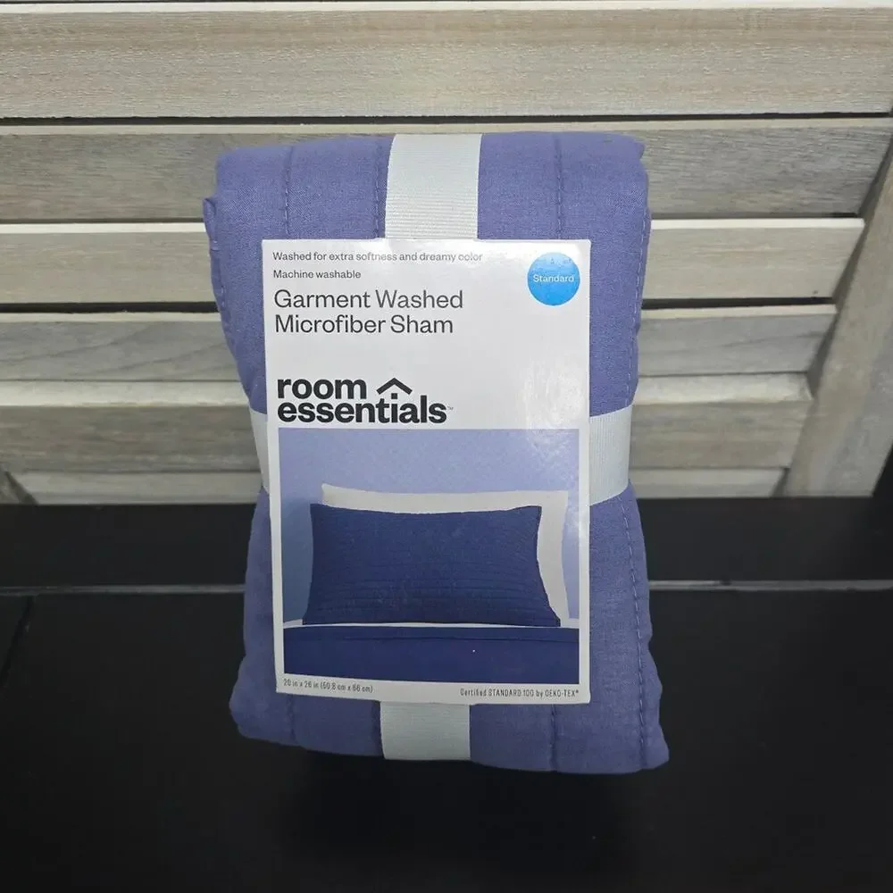 Garment Washed Microfiber Quilt Sham Blue | Room Essentials | Standard