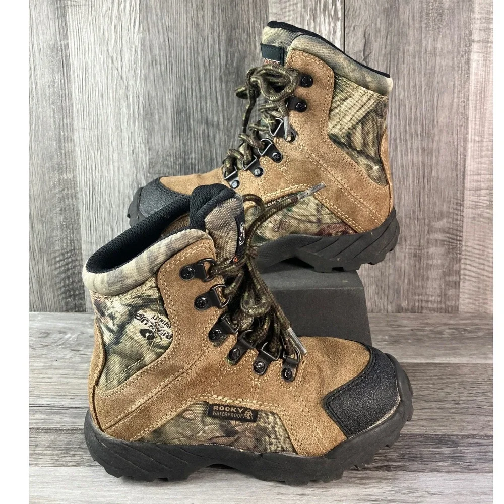 Rocky Kids Hunting Boots FQ0003710 Brown Camo Waterproof Size 11M