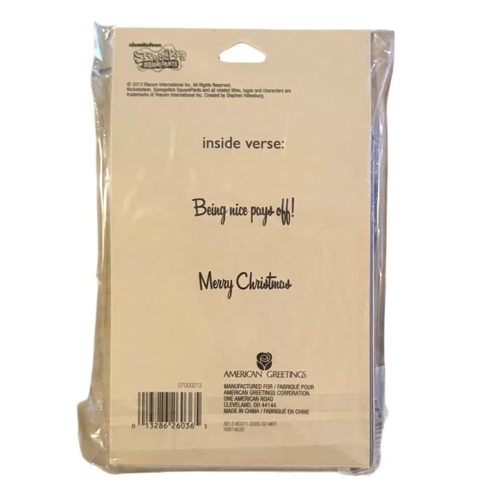 SpongeBob SquarePants‎ Christmas Cards 8 Cards 8 Envelopes American Greetings