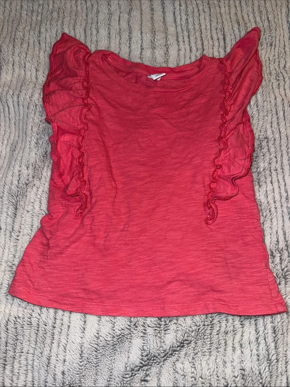Old Navy Coral Ruffle Sleeve Tank Top