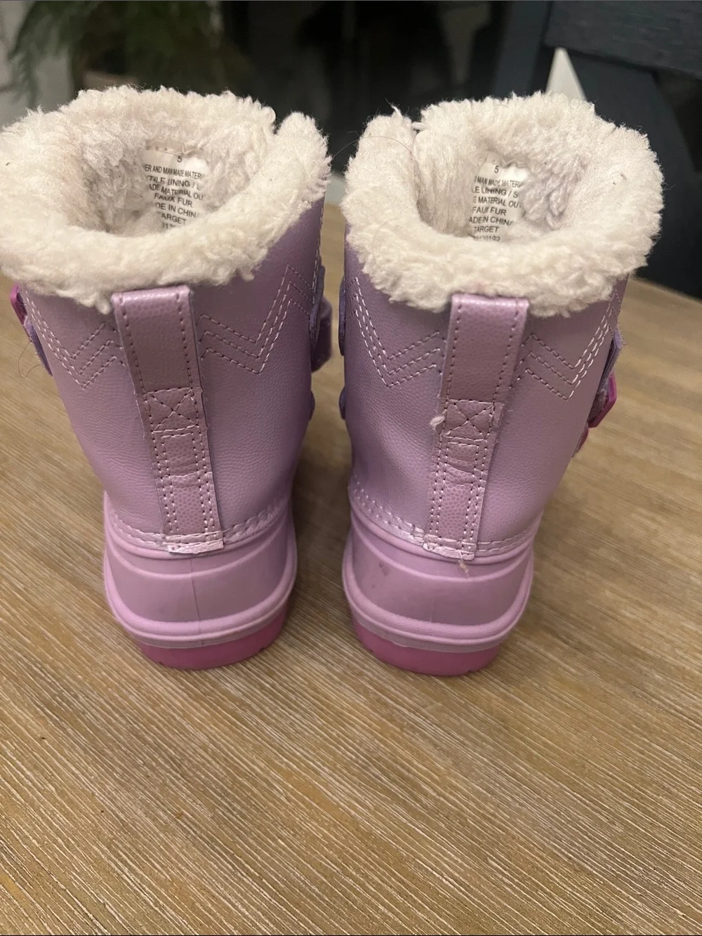 Cat & Jack Kids Pink/purple Winter Snow Boots with Fuzzy lining.