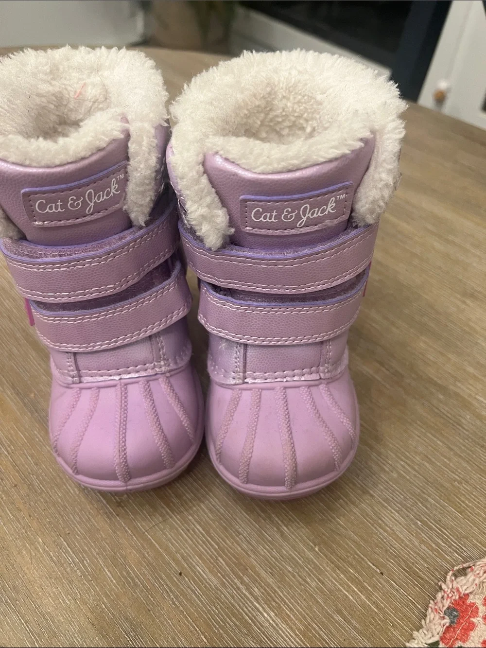 Cat & Jack Kids Pink/purple Winter Snow Boots with Fuzzy lining.